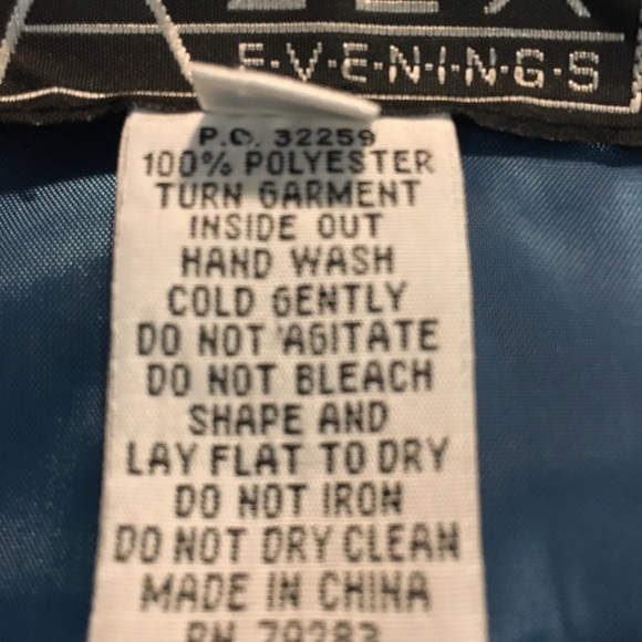 Alex Evenings Petite dark blue and black poly satin zebra print side tie blazer - Picture 7 of 7